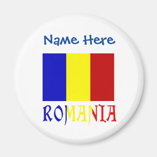 Imã Bandeira Romena da Romênia Azul Personalizada