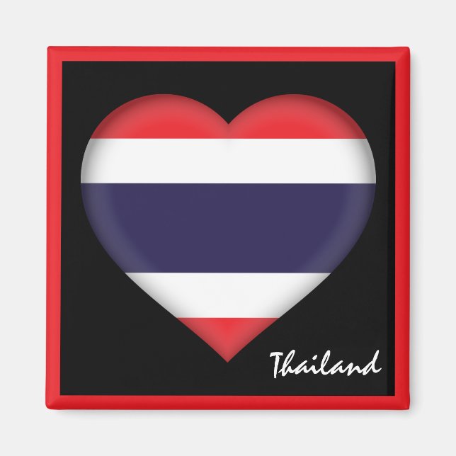 Imã Bandeira tailandesa e coração tailandês, feriado T (Frente)