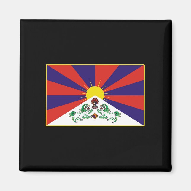 Imã Bandeira tibetana T-shirts e presentes (Frente)
