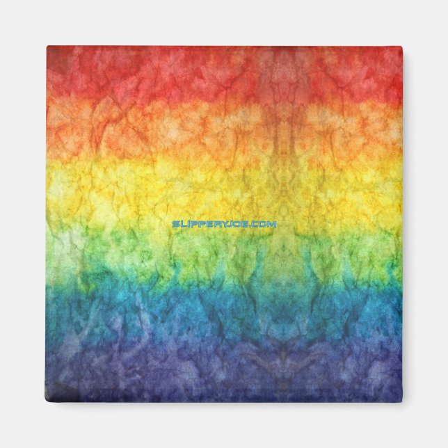 Imã Bandeira tie-dye da SlipperyJoe's arco-íris pressi (Frente)