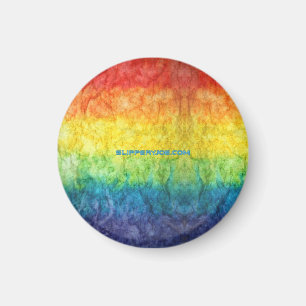 Imã Bandeira tie-dye da SlipperyJoe's arco-íris pressi