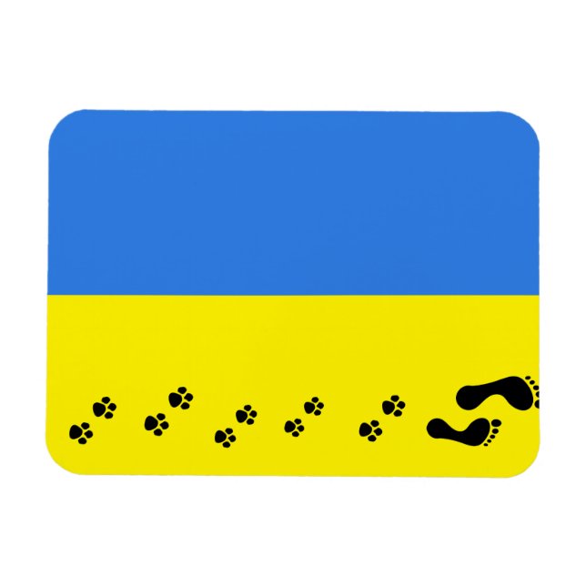Ímã Bandeira Ucraniana, Emergência Animal (Horizontal)