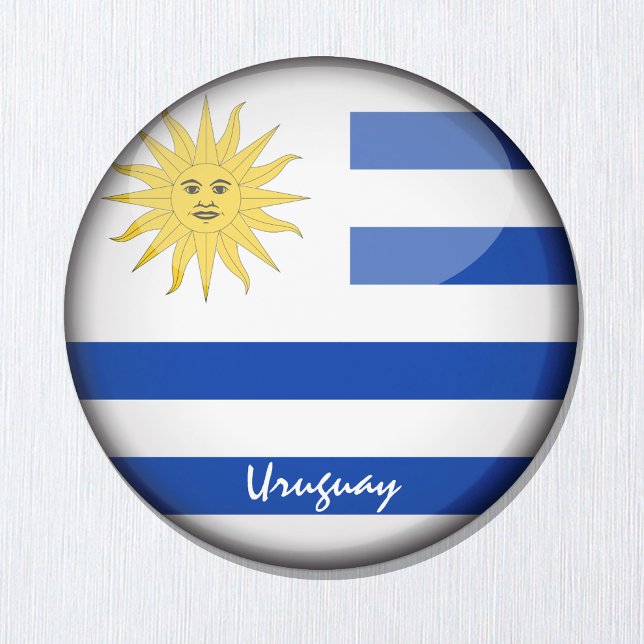 Imã Bandeira uruguaia e Uruguai - fãs de viagem/esport (Criador carregado)