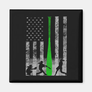 Imã Bandeira Verde de Softll Fastpitch - Jogador de So