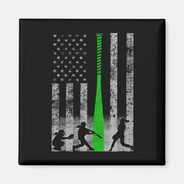 Imã Bandeira Verde de Softll Fastpitch - Jogador de So (Frente)