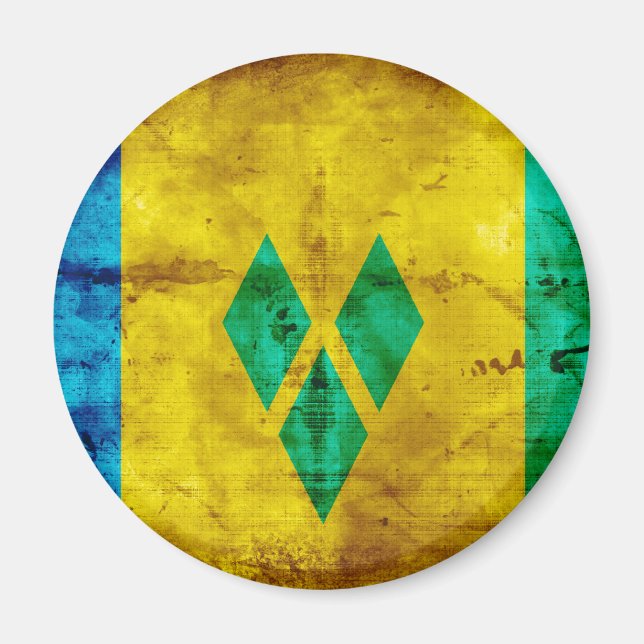 Imã Bandeira Vincent Santo meteorizado (Frente)