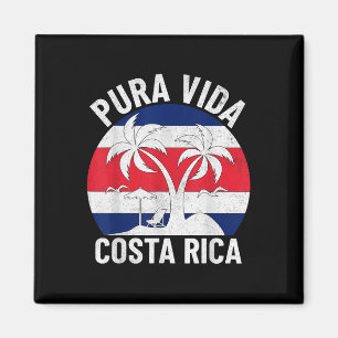 Imã Bandeira Vintage da Costa Rica Pura Vida Praia Ver