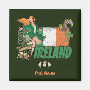 Imã Bandeira vintage da Irlanda souvenir do Dia de São
