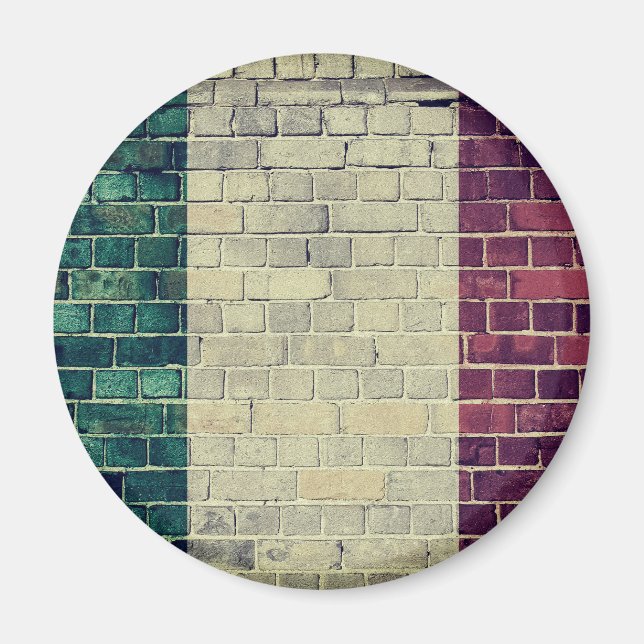 Imã Bandeira vintage da Itália (Frente)
