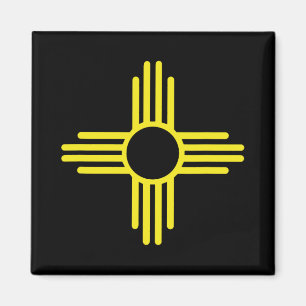 Imã Bandeira Vintage do Novo México Zia Sol Retro Desg