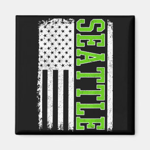 Imã Bandeira vintage dos EUA de Seattle design vintage