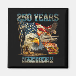 Imã Bandeira Vintage Eagle EUA 250 Anos 1776-2026 250º