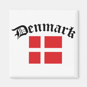 Imã Bandeira w/Inscription de Dinamarca
