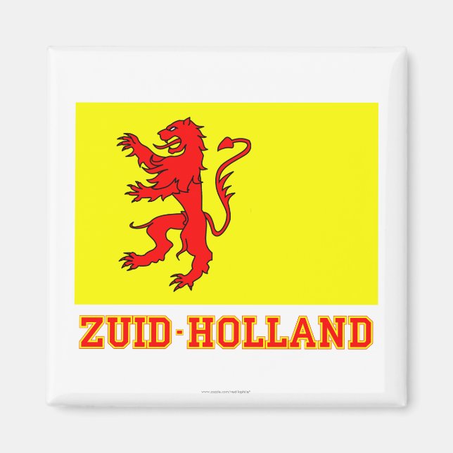 Imã Bandeira Zuid-Holland com nome (Frente)