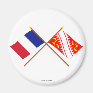 Imã Bandeiras cruzadas de France e de Alsácia