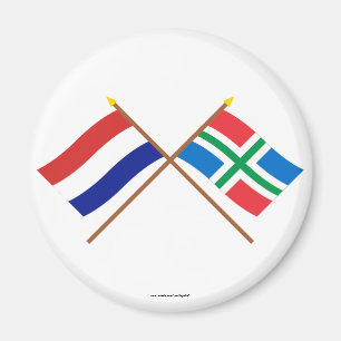 Imã Bandeiras cruzadas de Holland e de Groningen