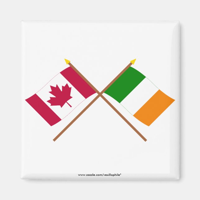 Imã Bandeiras cruzadas do Canadá e da Irlanda (Frente)