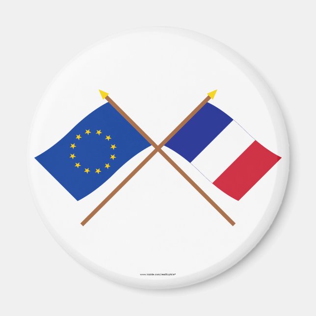 Imã Bandeiras cruzadas UE e França (Frente)