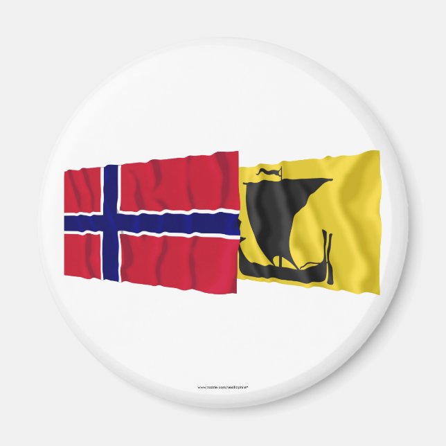 Imã Bandeiras da Noruega e do Nordland (Frente)