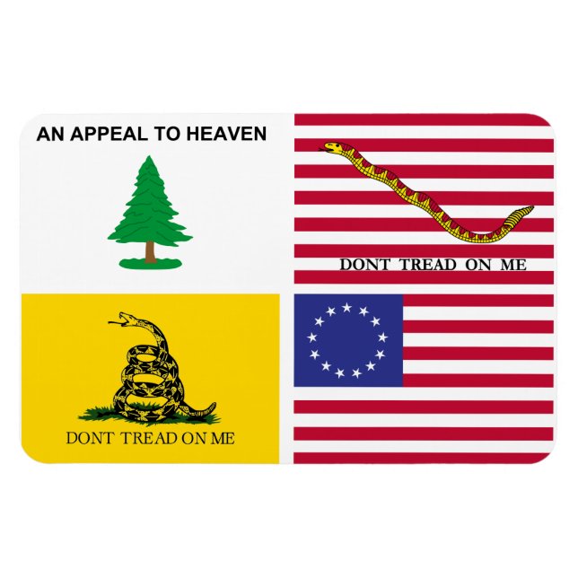 Ímã Bandeiras Da Revolução Americana (Horizontal)