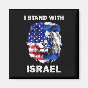 Imã Bandeiras de Israel e EUA Leão Eu Estou Com Israel