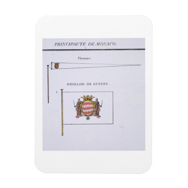 Ímã Bandeiras do Mônaco, de um livro francês de sinali (Vertical)