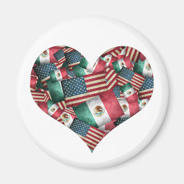 Imã Bandeiras Mexicanas/Americanas Distress - Formato