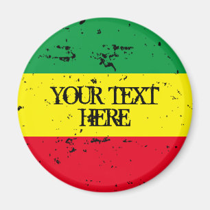 Imã Bandeja rastafariana verde-vermelha stripes vermel