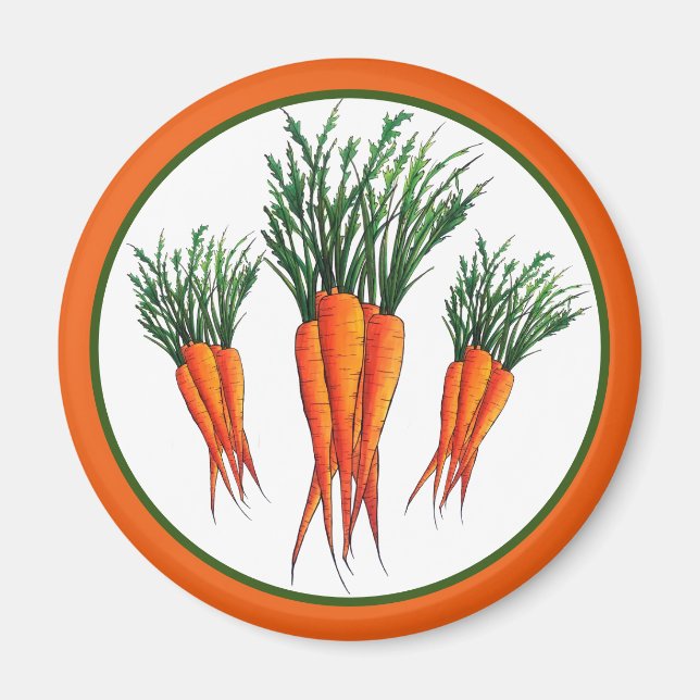 Imã Bando de Carrots Orange Vegetable Veggie Garden (Frente)
