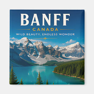 Imã 🏔️ Banff Canadá Decoração de Casa Lago da Montanh