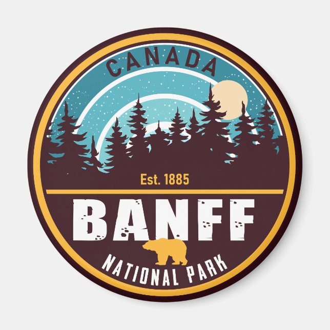 Imã Banff National Park Canada Viagem Vintage (Frente)