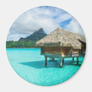 Imã Bangalô sobre-água, ímã redondo Bora Bora Bora