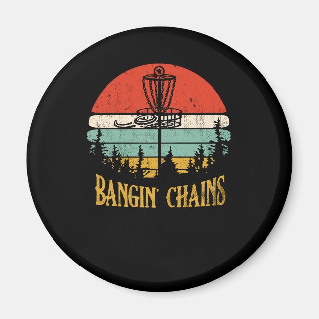Imã Bangin Chains Retro Disco Golf Frisbee Esporte (Frente)