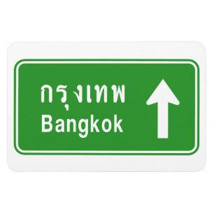 Ímã Bangkok Ahead ⚠ Sinal de Trânsito na Tai ⚠