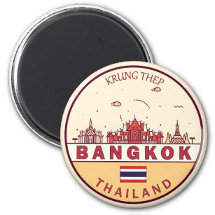 Imã Bangkok Tailândia Cidade do Skyline Emblem