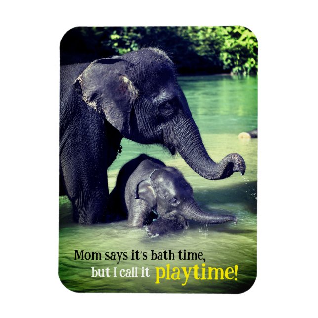 Ímã Banho de elefantes no rio (Vertical)