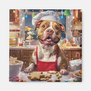 Imã Banho Feriado de Pit Bull: Natal Festivo