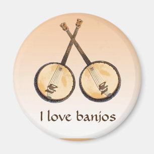 Imã Banjo Music Instrumento Orange Magnet