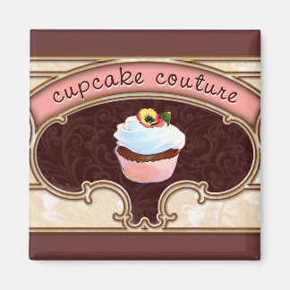 Imã Banner de logotipo de Cupcake rosa