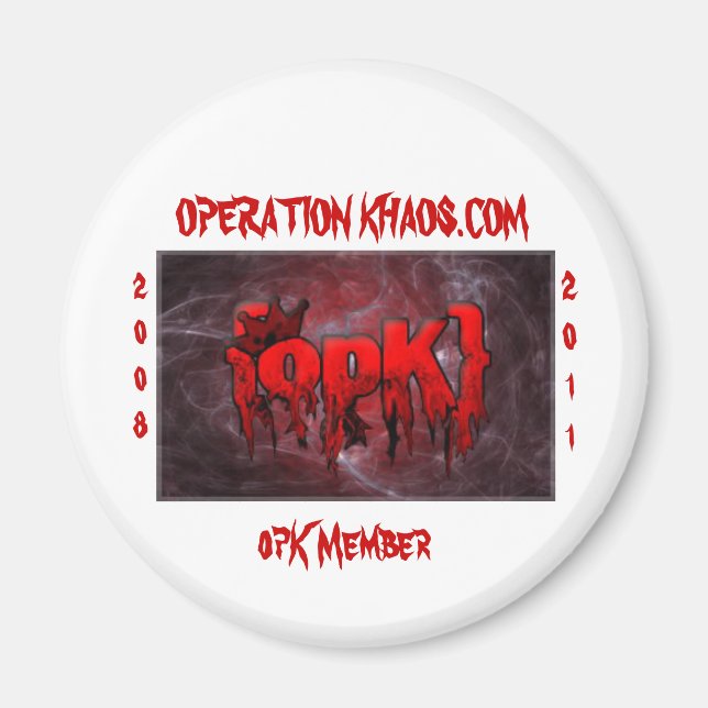 Imã banner opk, OPERATION KHAOS.COM, membro do opK, 20 (Frente)