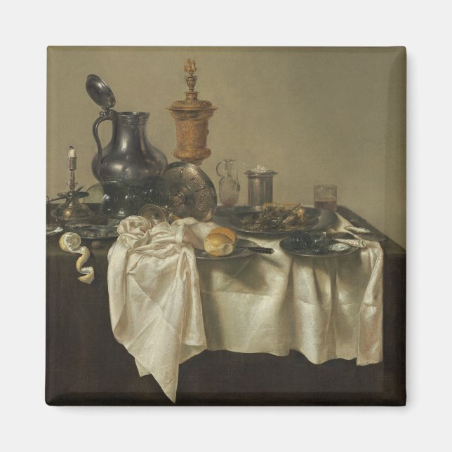 Imã Banquet Piece com Mince Pie por Willem Claesz Heda (Frente)
