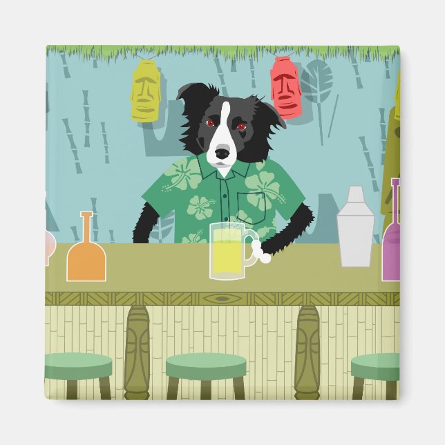 Imã Bar Border Collie Bamboo Tiki (Frente)