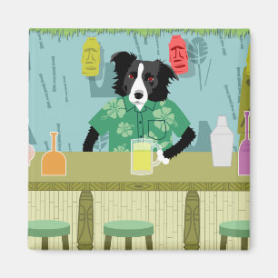 Imã Bar de bambu de border collie Tiki