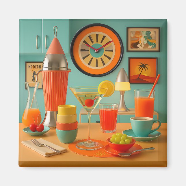 Imã Bar de Café da Manhã com Martini Futurista Retro A (Frente)