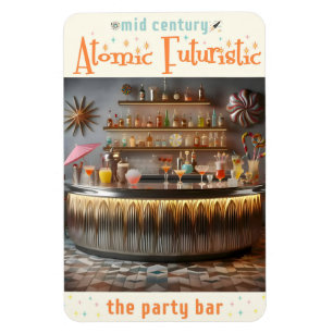Ímã Bar de Festa Futurista do Meio do Século Atômico
