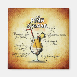 Imã Bar Dourado de Receita de Pina Colada