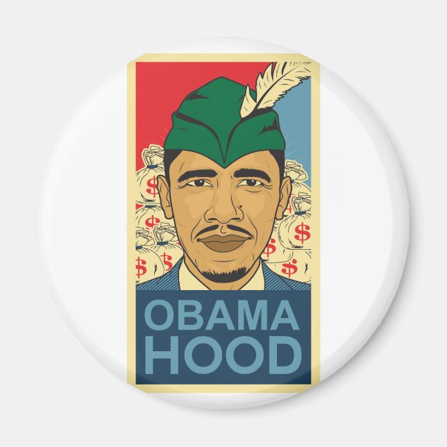 Imã Barack Obama Hood Robin Hood Button Barrack Obama. (Frente)