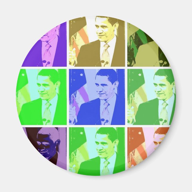 Imã Barack Obama Pop Art (Frente)