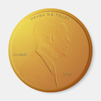 Imã Barack Obama Shiny Penny Magnet Circular