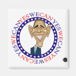 Imã Barack Obama sim nós podemos - vermelho e azul